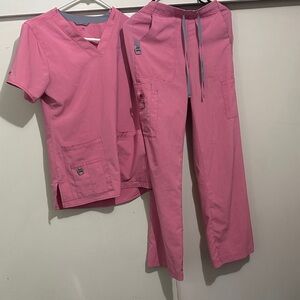 Carhartt Women's Pink Pants and Top Scrub Set